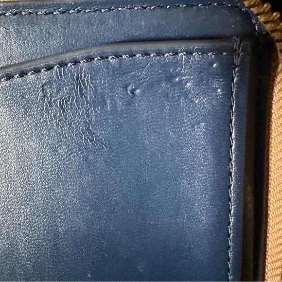 Tory Burch Taupe Zip Around Wallet with Blue Interior - Picture 12 of 13